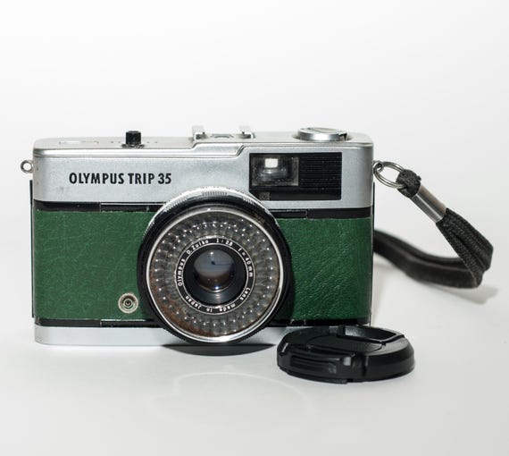 Olympus TRIP 35 Mm Film Camera GREEN Skin Recovered. - Etsy