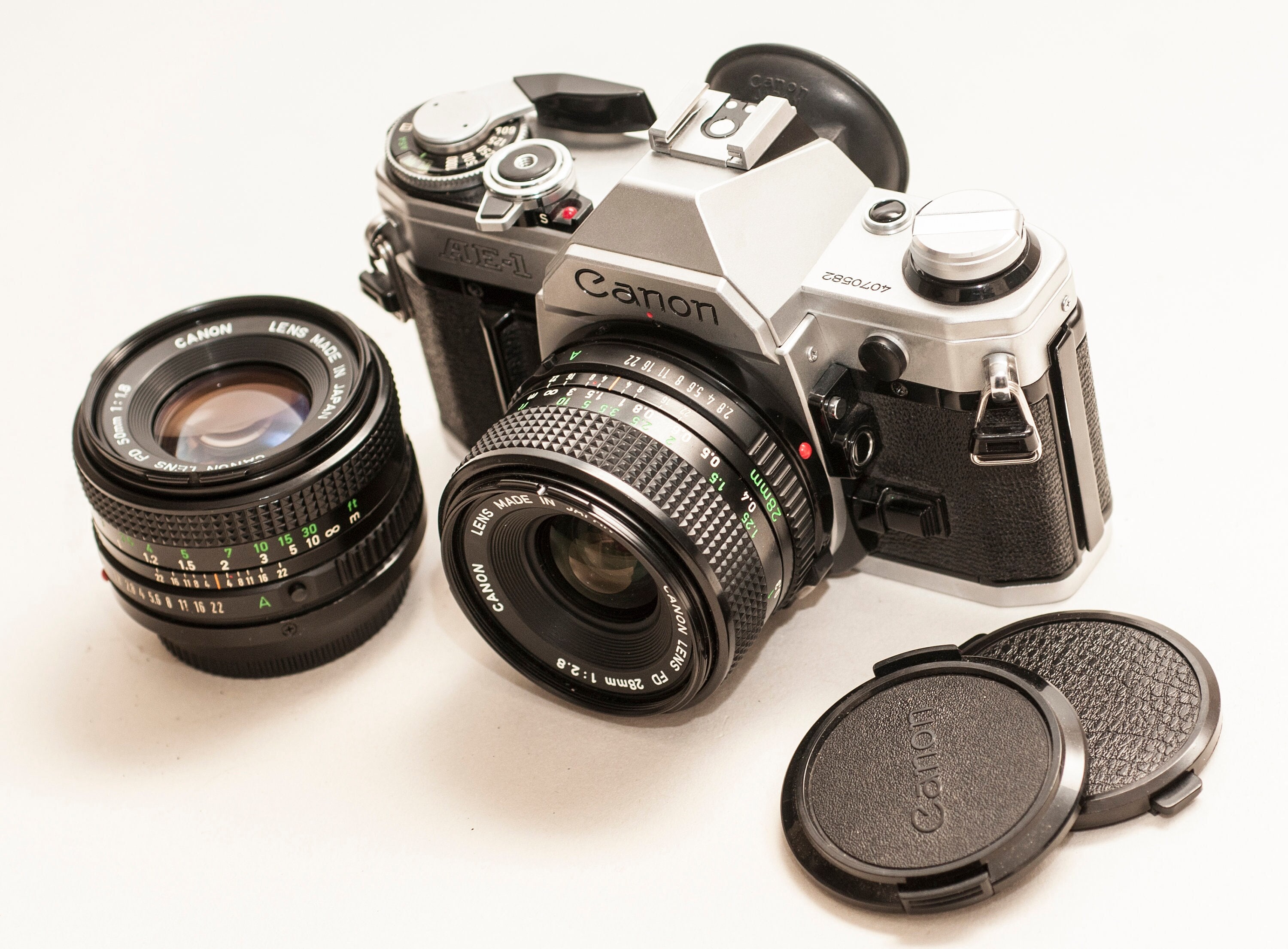 Buy Canon AE-1 Film Camera With 50mm F/1.8 and 28mm F/2.8 Lenses