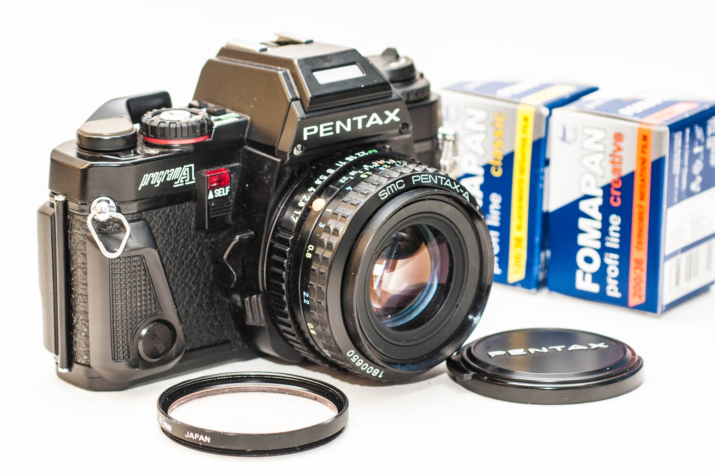 Pentax Program A 35mm Film Camera With 50mm F/1.7 Lens & FOMAPAN