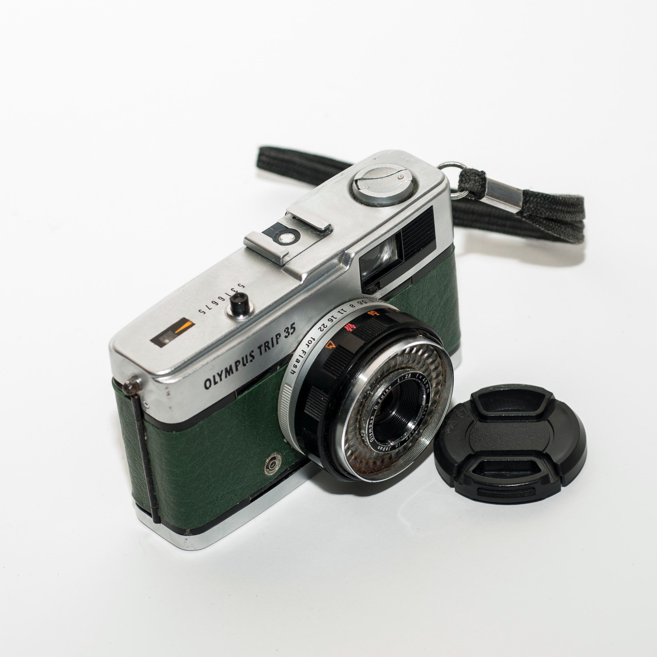 Olympus TRIP 35 Mm Film Camera GREEN Skin Recovered. - Etsy