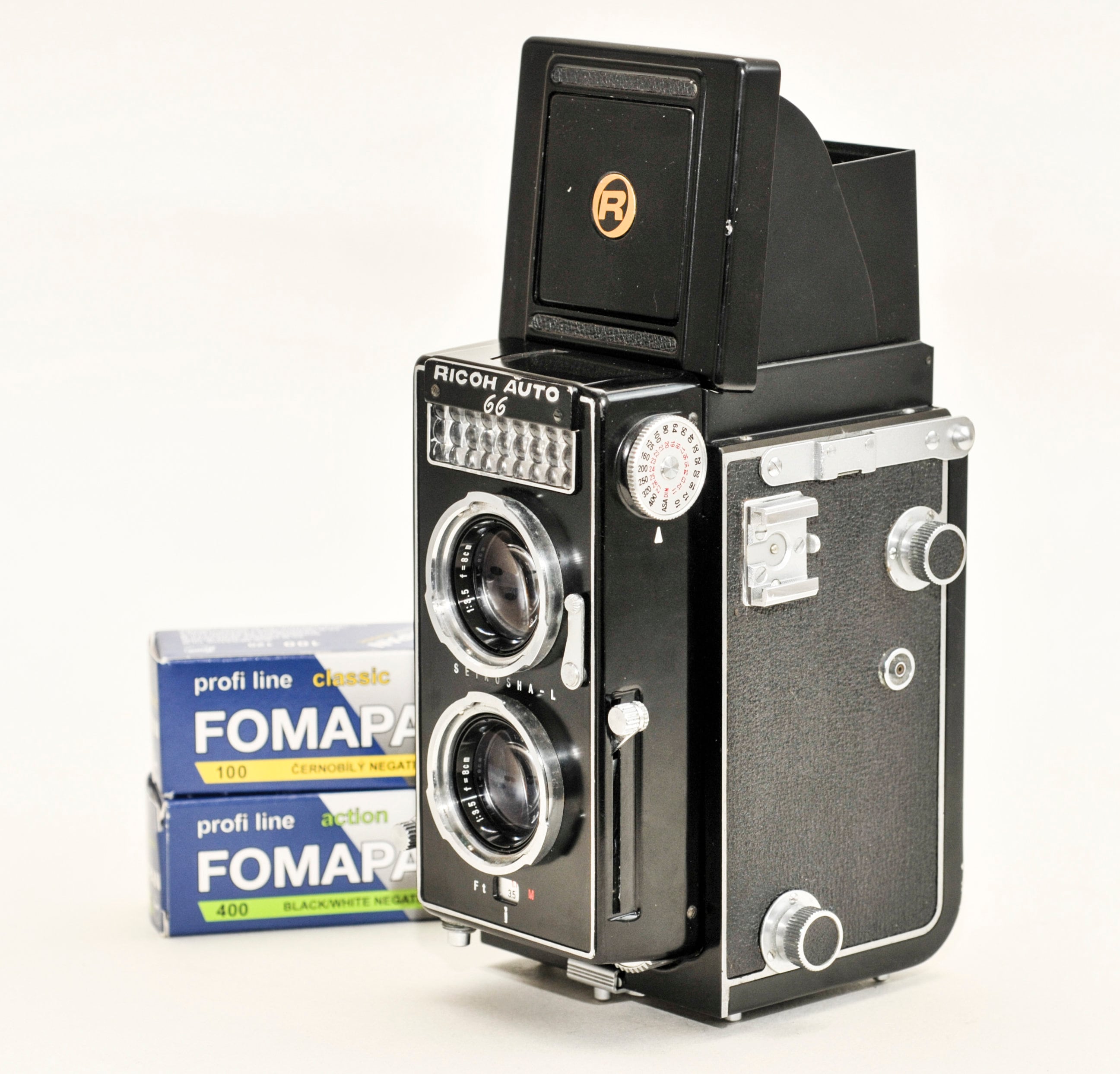 RICOH AUTO 66 120mm Film Camera. With Two New B&W 120 Mm RICOH AUTO 66 120mm Film Camera. With Two New B&W 120 Mm