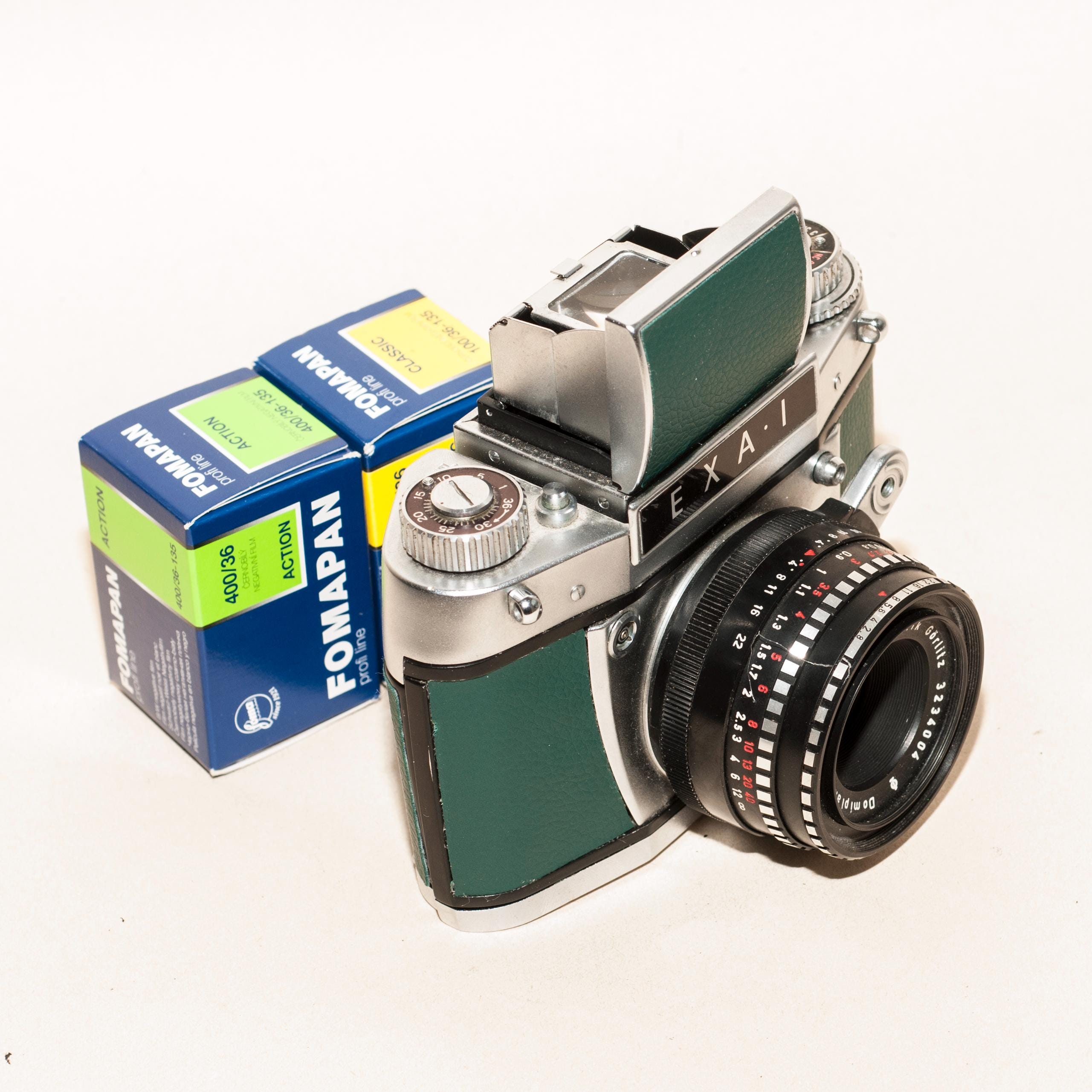 Vintage Exa 1a Spiegelreflexkamera: Meyer-Optik Domiplan 50 mm