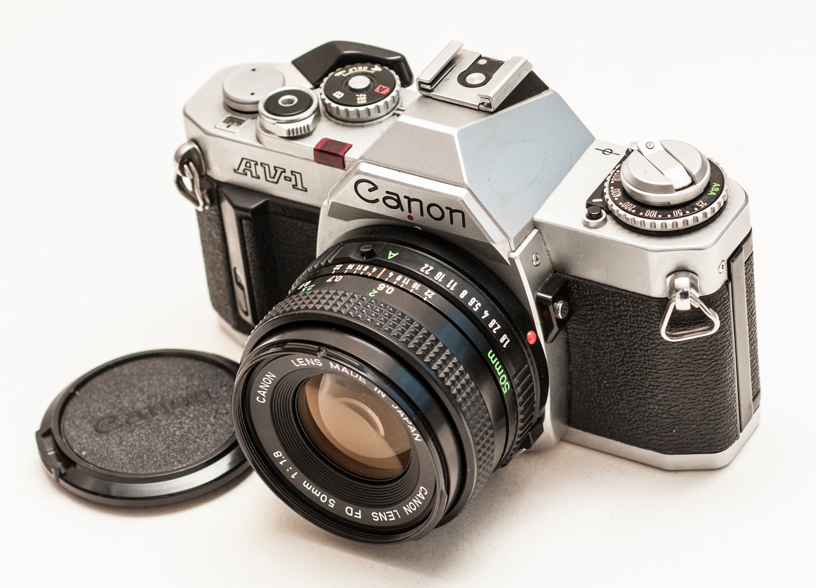 Canon AV-1 Film Camera With FD 50mm 1:1.8 Lens – Fully Functional