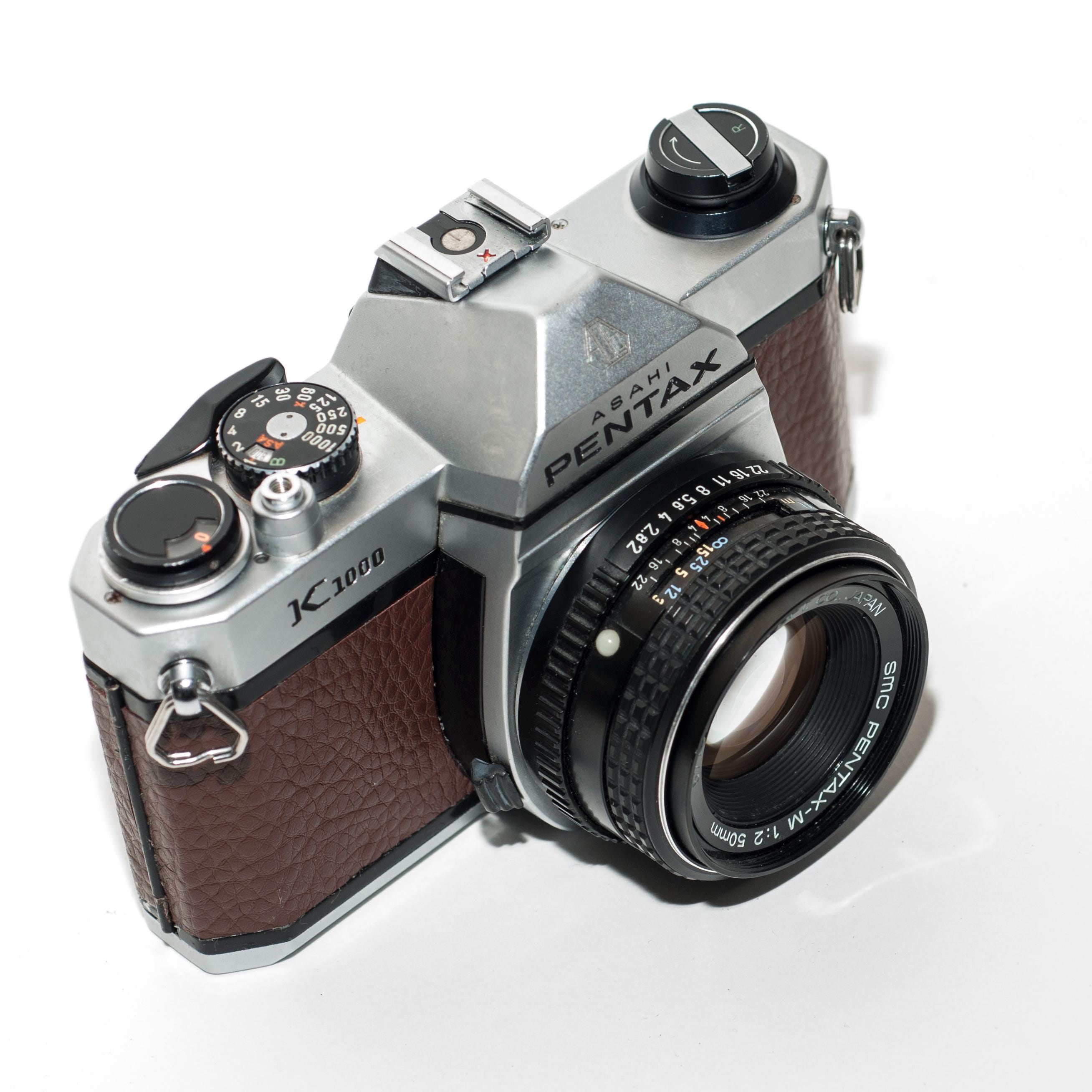 Pentax K1000 Film Camera - 50mm F/2 Lens, Refurbished Brown Skin