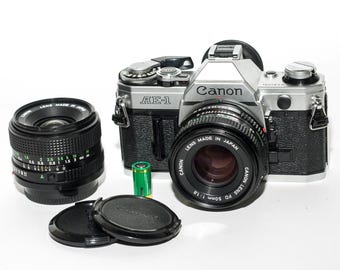 Canon AE-1 Film Camera with 50mm & 28mm Lenses