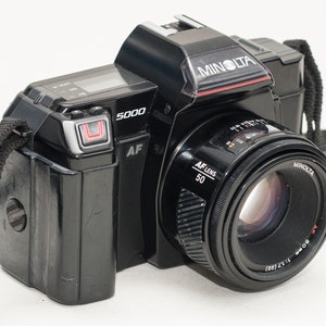 MINOLTA 5000 AF with 50 mm f1.8 lens.
