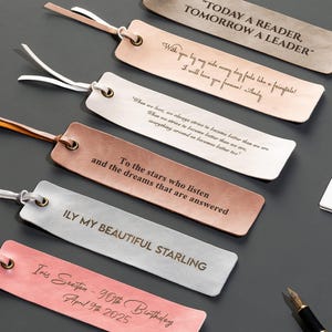 Marcapáginas de cuero con nombre personalizado, regalos personalizados, marcapáginas de regalo, marcapáginas personalizado, regalos para profesores, aniversarios y cumpleaños.