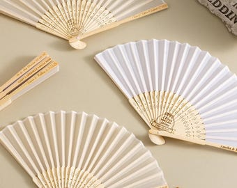 10 STKS gepersonaliseerde houten bruiloft handfans, cadeaus voor vriendin, cadeaus voor bruidsmeisje, verjaardagscadeaus, gunsten bruiloft, opvouwbare handventilator