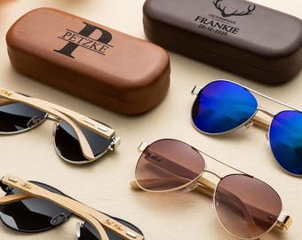Custom Sunglasses with Name, Glasses Case,Wedding Sunglasses,Wedding Party Gift,Family Vacation,Bachelorette Party,Gifts for Groomsman,Dad