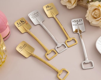 Custom Shovel Spoons,Engraved Bottle Opener & Spoons,Name Cream Spoon,Wedding Party Favor,Anniversary Gift,Groomsmen Gift ,Father's Day Gift