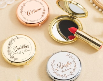 Personalized Pocket Mirror,Custom Name Mirror,Custom Mirror,Bridesmaid Gifts,Bridal Party Favors,Birthday Gift