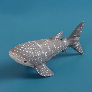 Handmade Carved Wooden Whale Shark | Birthday Gift | Best Christmas Gift | Painted Wooden Home Decor Sculpture | Home Decor | Animal Gift