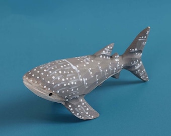 Handmade Carved Wooden Whale Shark | Birthday Gift | Best Christmas Gift | Painted Wooden Home Decor Sculpture | Home Decor | Animal Gift