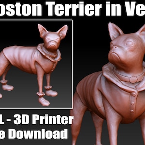 Boston Terrier Dog - 3d Print STL File