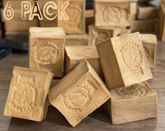 6 pack Aleppo Soap Bar with 4 options of Laurel Oil % - Natural Authentic Handmade Traditional 6*200 gr