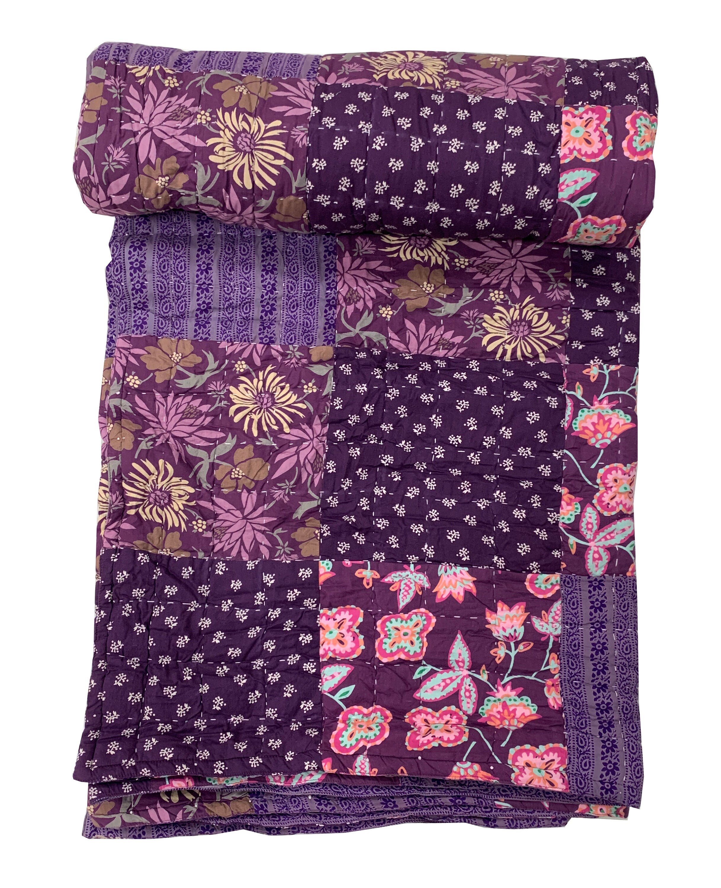 Cotton Throw Blankets Cotton Patchwork Quilt Throw Hand Etsy