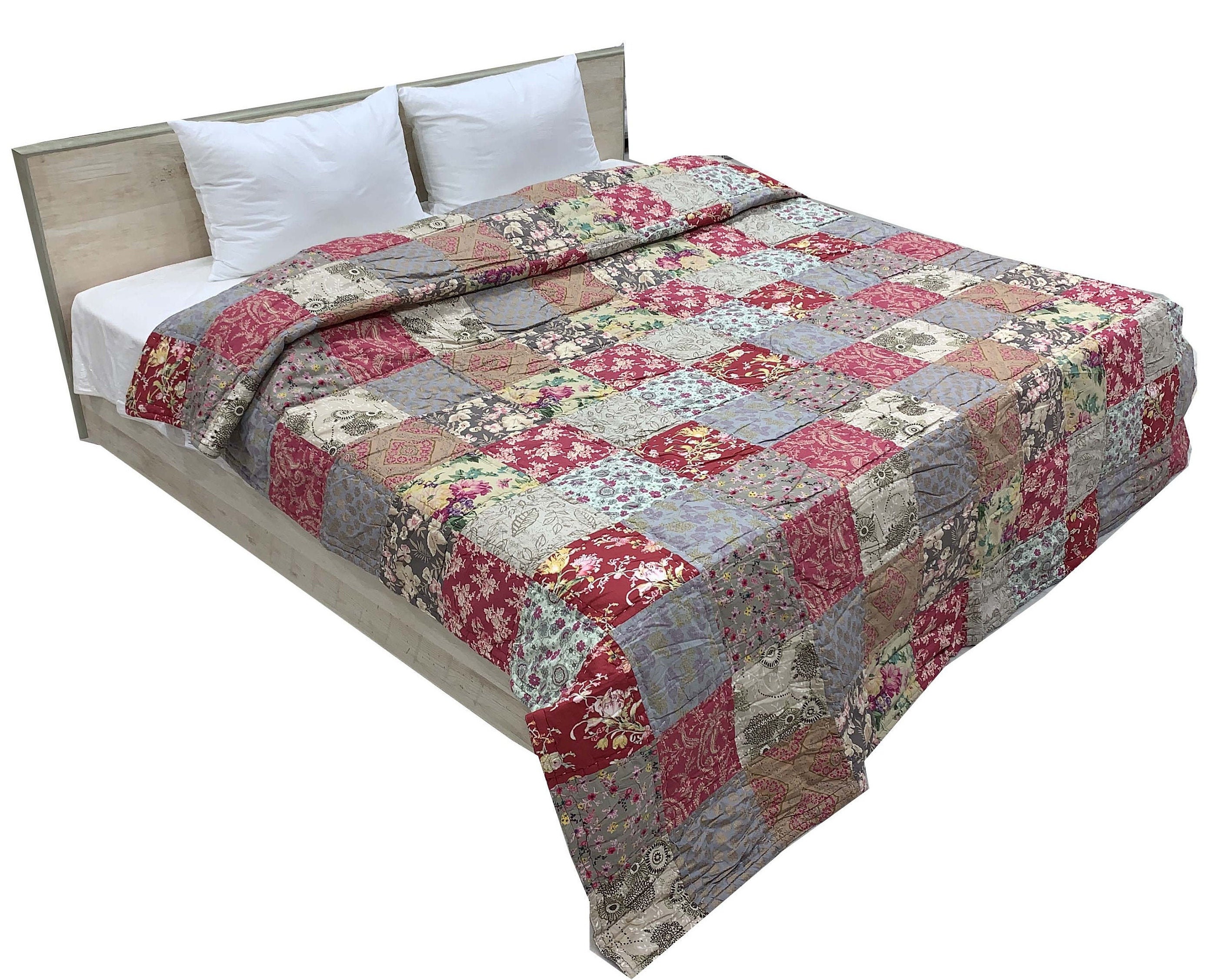 Antique Quilt Vintage Quilt King Size Patchwork Quilt Kantha Quilt