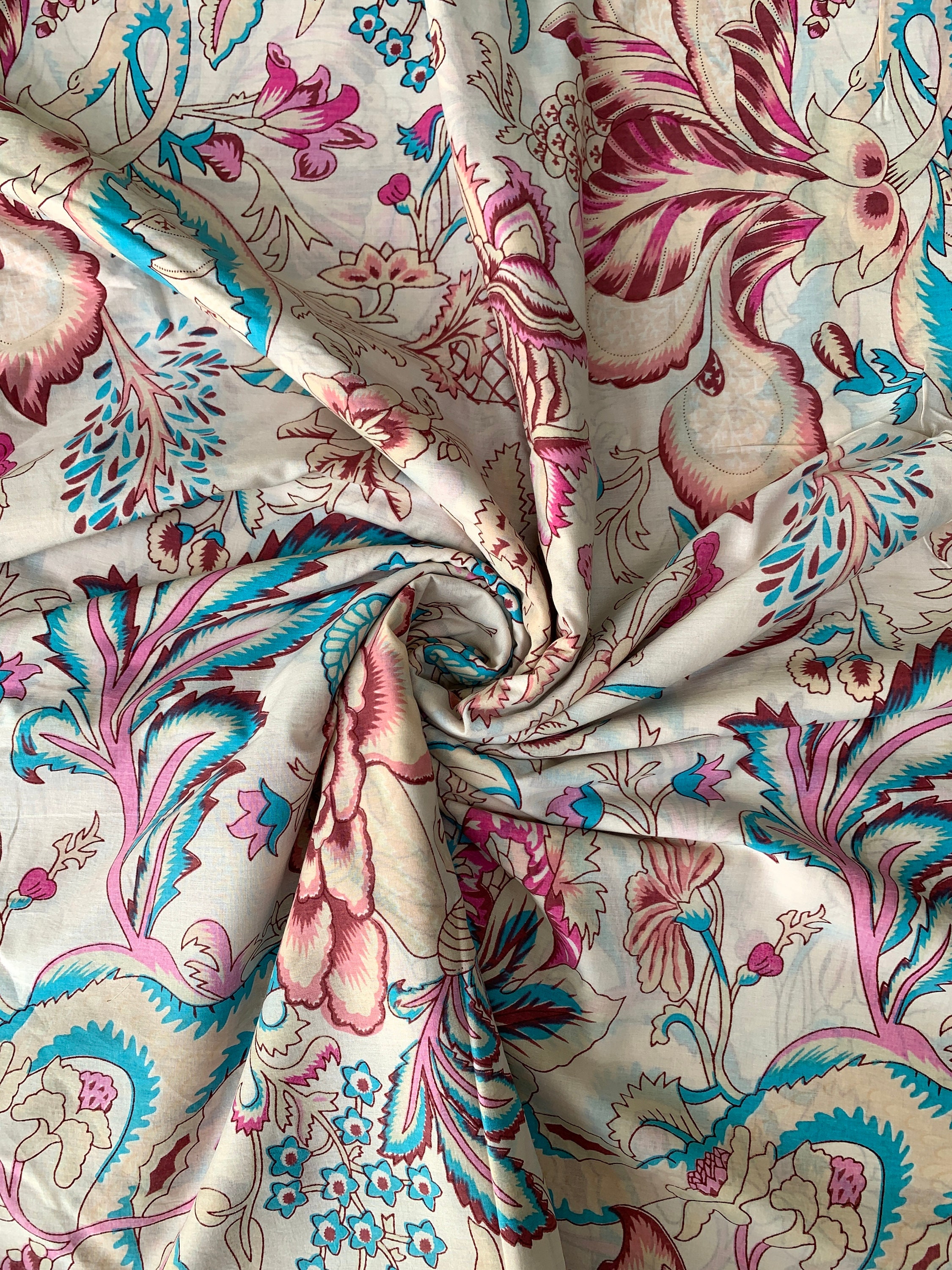 Floral Print Cotton Fabrics Used For Dresses Tops Cushions Etsy