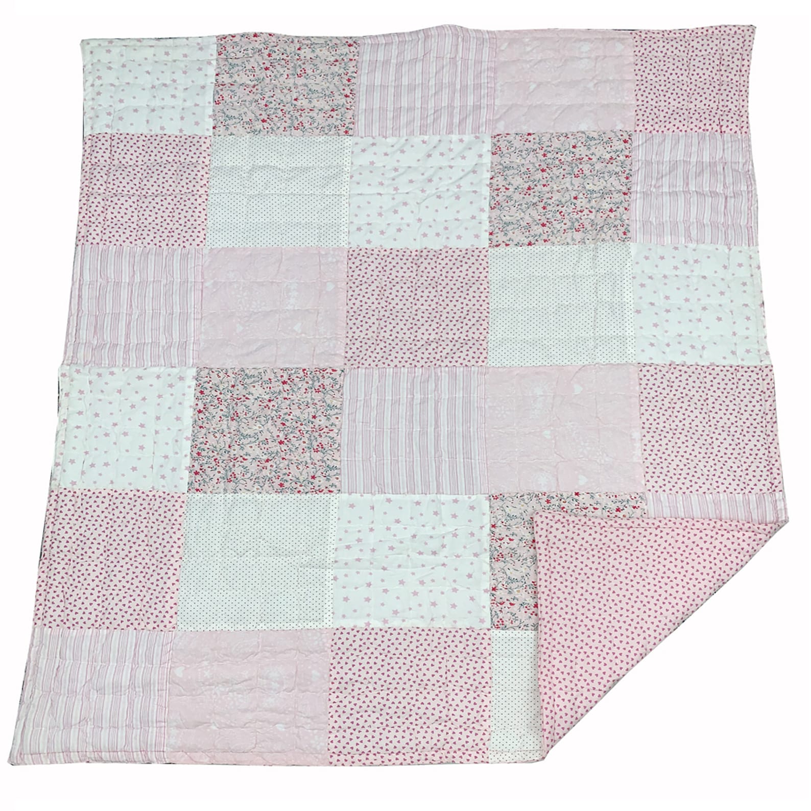 Pink Baby Quilt Baby Quilt Baby Blanket Cotton Patchwork Etsy