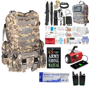 Ultimate All in One Emergency Survival Kit For Camping Hunting Hiking Bug Out Go Bag Outdoor Survival Includes Essential Survival Gear