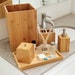 Deluxe 5 Piece Natural Bamboo Bathroom Accessories Set Luxury Vanity Set 
