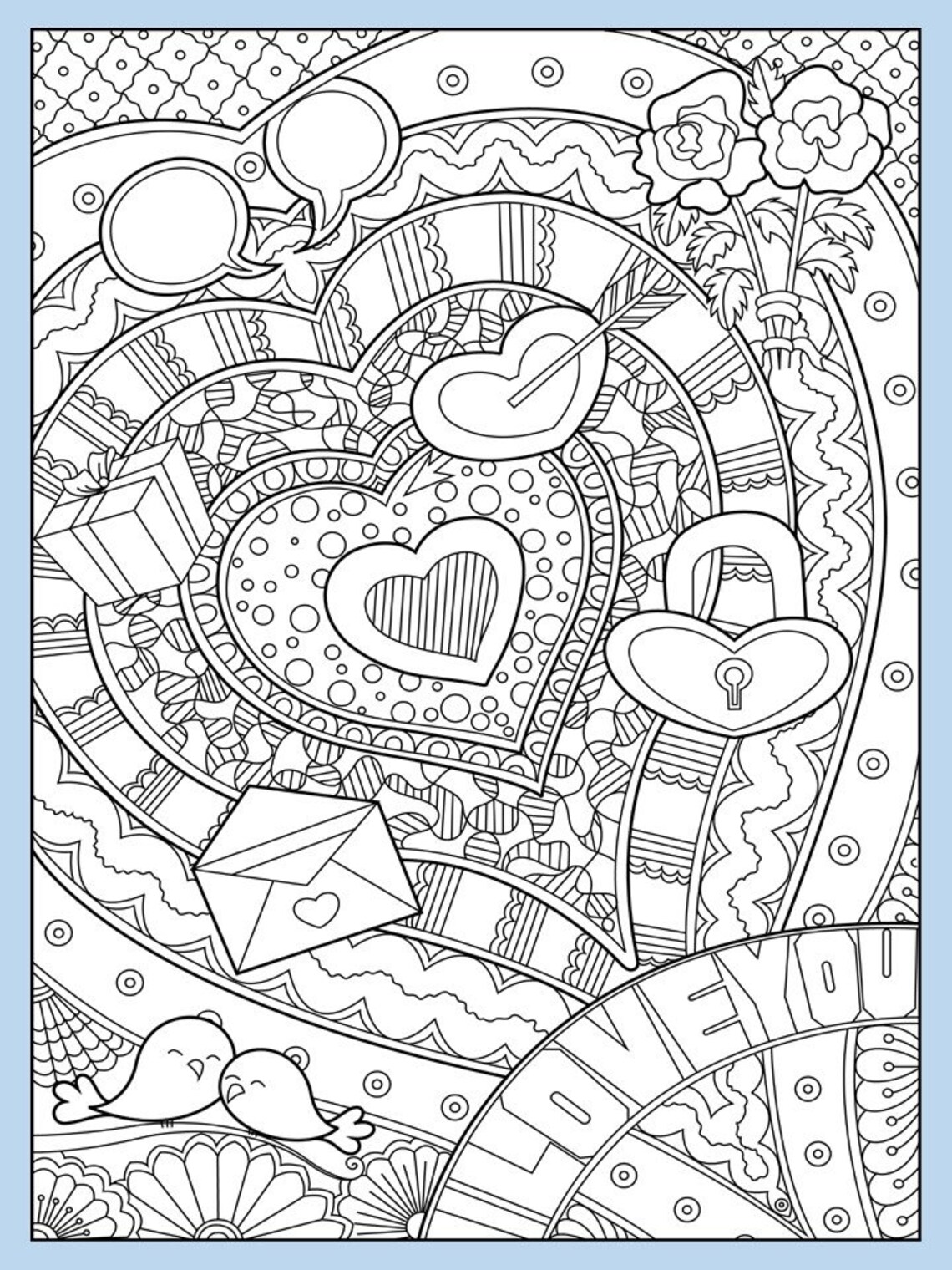 Valentine's Day Coloring Pages for Adults Vol. 2 PDF | Etsy