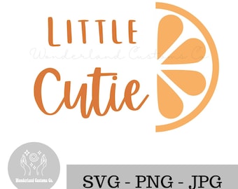 Little Cutie, Digital Download, SVG, PNG, Baby Onesie, Summer