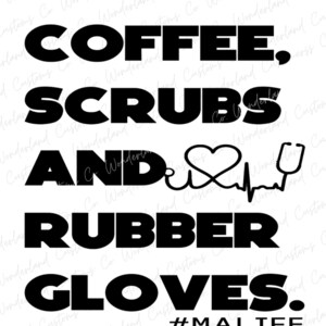 コーヒー、スクラブ、ゴム手袋、MALife、SVG、PNG、クリカット、シルエット、カットファイル、デジタルダウンロード
