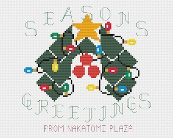 Nakatomi Plaza - Cross Stitch PDF Pattern - Digital Pattern - Christmas Decor
