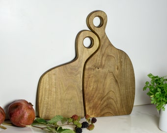 Romeo and Juliet Cutting Board Set 2pcs | Walnut Serving Board Wood Handmade | Couple Cutting Board