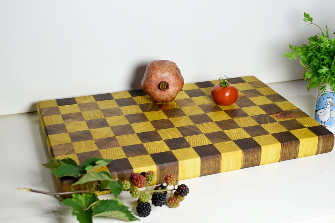 Cutting Board With Chess and Checkers Design Hard Chopping Board Made