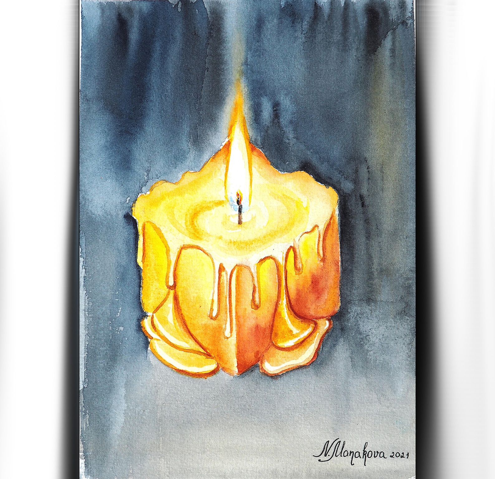 Свеча акварель. Рисование свечой и акварелью. Горящая свеча акварелью. Свечка акварелью. Свеча акварель.