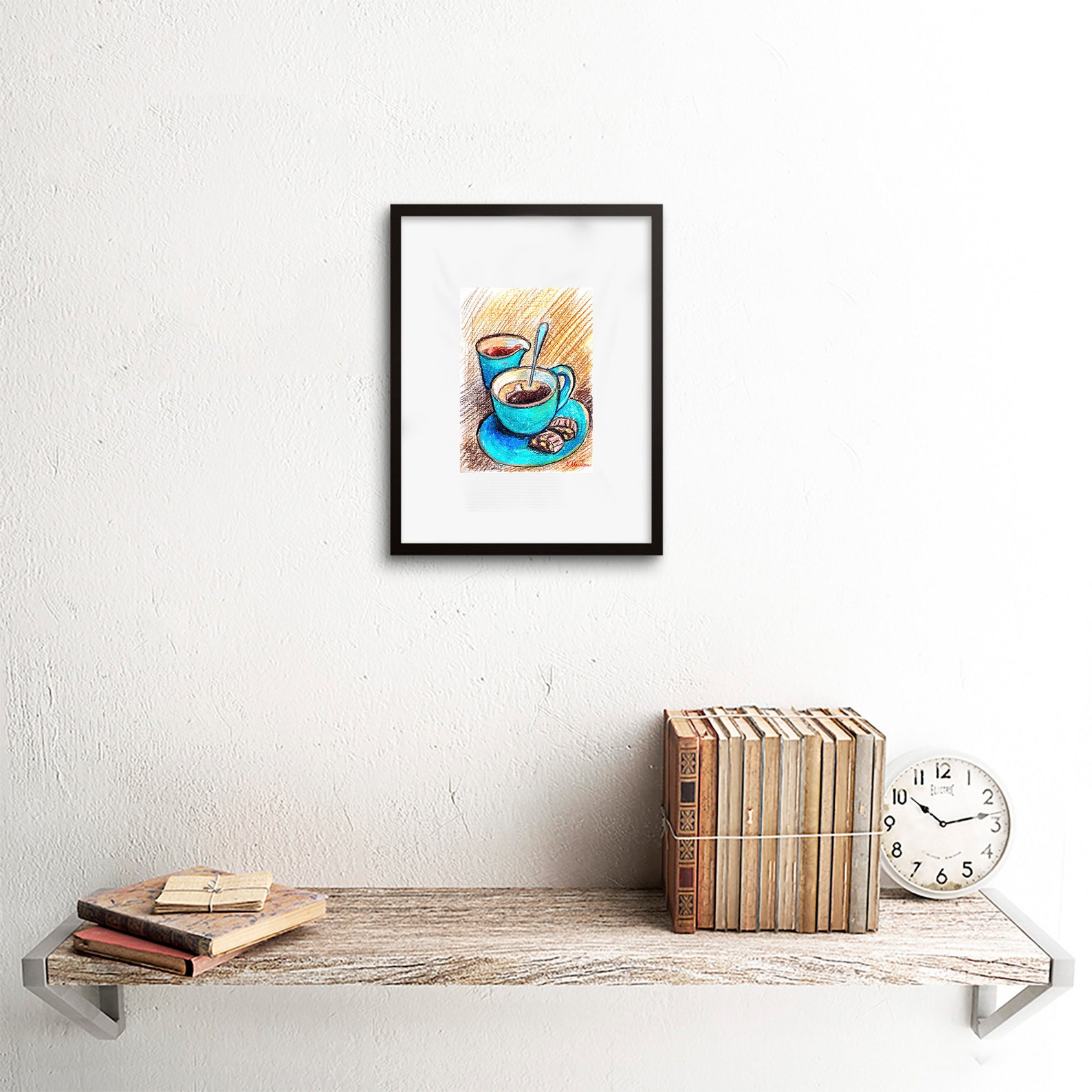 Kaffeetasse original Pastell Malerei Kunst Tasse Kaffee | Etsy