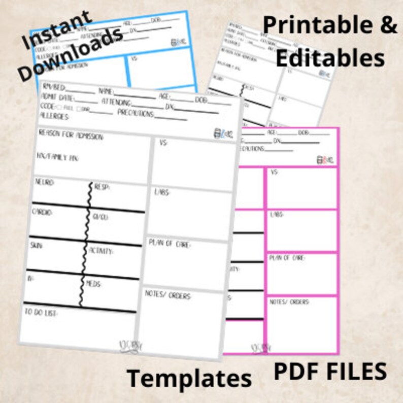 Nurse Report Sheet Nurse Brain Sheet Printable and Editable - Etsy