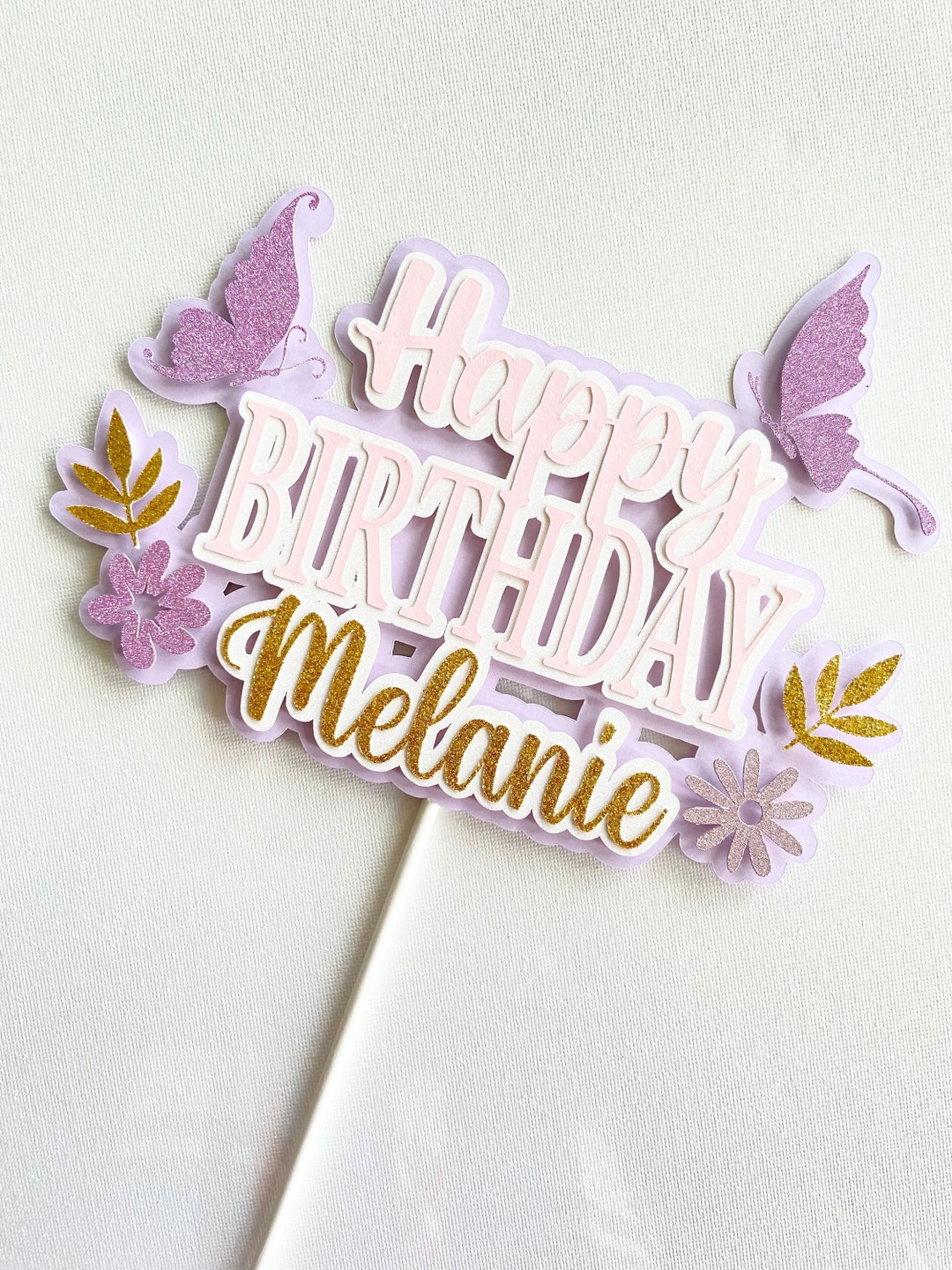 Cake Topper Happy Birthday Girl, Cake Topper Personalized With Name
