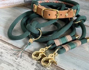 Exclusive set of rope leash and collar – handmade and customizable