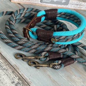 Set di collare a strozzo largo e guinzaglio in corda per cani di grossa taglia