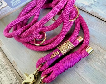 New! Handmade rope dog leash, brass, adjustable