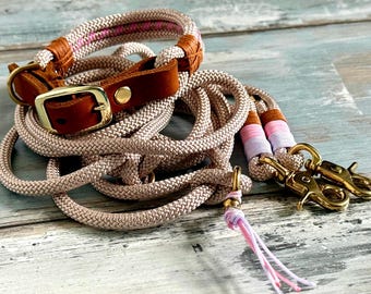 New! Rope leash and collar set for small dogs