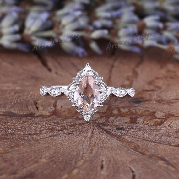 Morganite and 2024 white gold