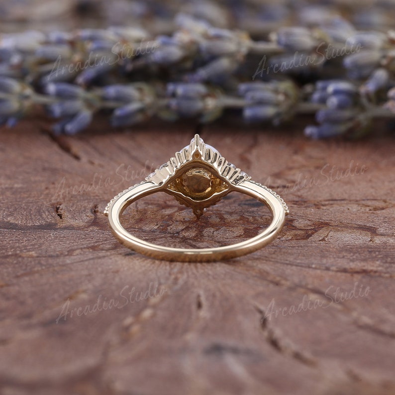 Vintage Akoya Pearl Engagement Ring Women Yellow Gold Ring - Etsy