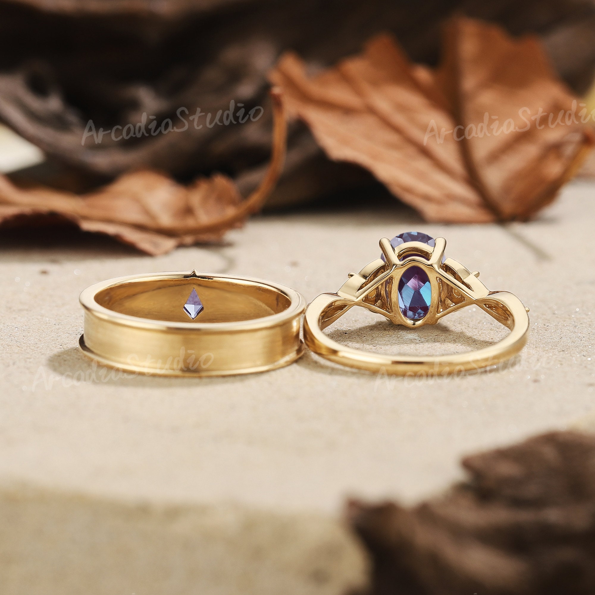 Vintage Alexandrite Celtic Knot Engagement Ring for Women Unique