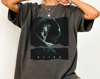 Retro Alien Movie Graphic Tee - Comfort Colors Xenomorph Shirt