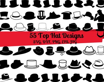 Top Hat Clipart Etsy