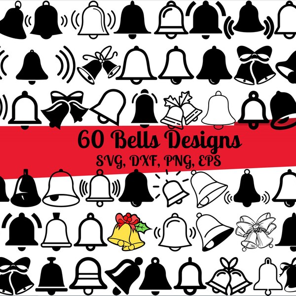 60 Bells SVG Bundle, Ring Bell svg, Bell svg, Bells dxf, Bells png, Bells eps,Bells vector,Bells cut files,Wedding Bell svg,Jingle Bells svg