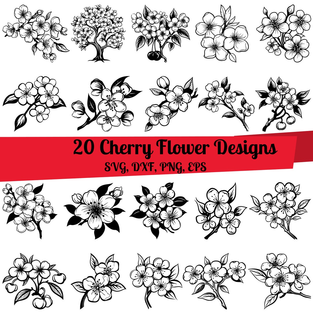 20 Cherry Flower SVG Bundle Cherry Blossom Svg Cherry Flower - Etsy