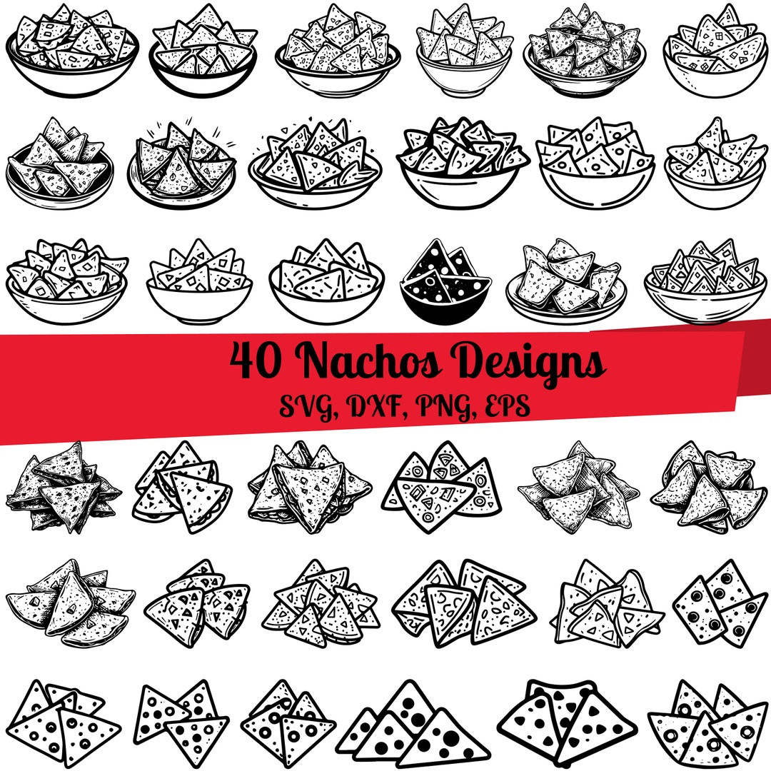 40 Nachos SVG Bundle, Nachos Dxf, Nachos Png, Nachos Vector, Nachos