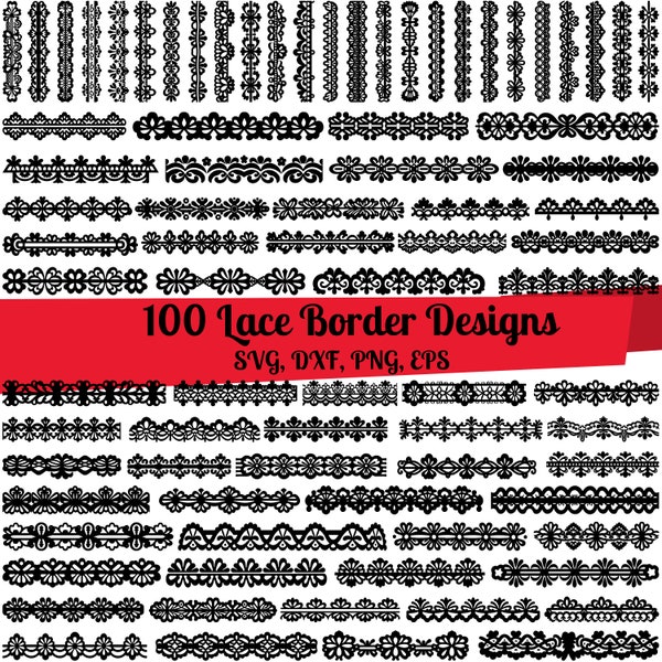 100 Lace Border SVG Bundle, Lace Border dxf, Lace Border png, Lace Border vector, Lace Border outline, Lace Border clipart, Lace Trim svg