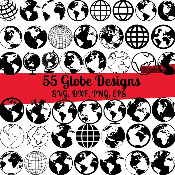 55 Globe SVG Bundle, Globe dxf, Globe png, Globe eps, Globe vector, Globe cut files, Globe svg, Earth day svg, World Globe svg, Planet svg