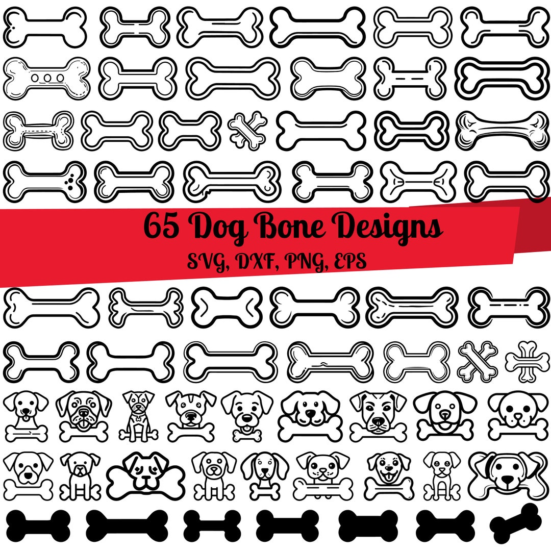 65 Dog Bone SVG Bundle, Dog Bone Dxf, Dog Bone Png, Dog Bone Vector